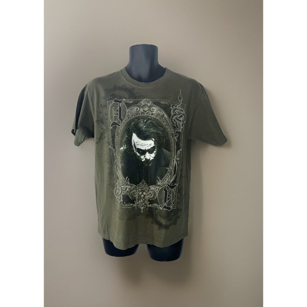 Vtg 2009 Dark Knight Joker Playing Card T-Shirt Size Medium Heath Ledger Batman
